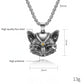 Vintage Bell Cat Pendant Men's Necklace Stainless Steel Animal Lucky Jewelry Gift for Anniversary