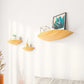 Semicircle Wooden Wall Shelf Background Wall Hanging Projector Display Stand Suspension Home Decoration Storage Organization