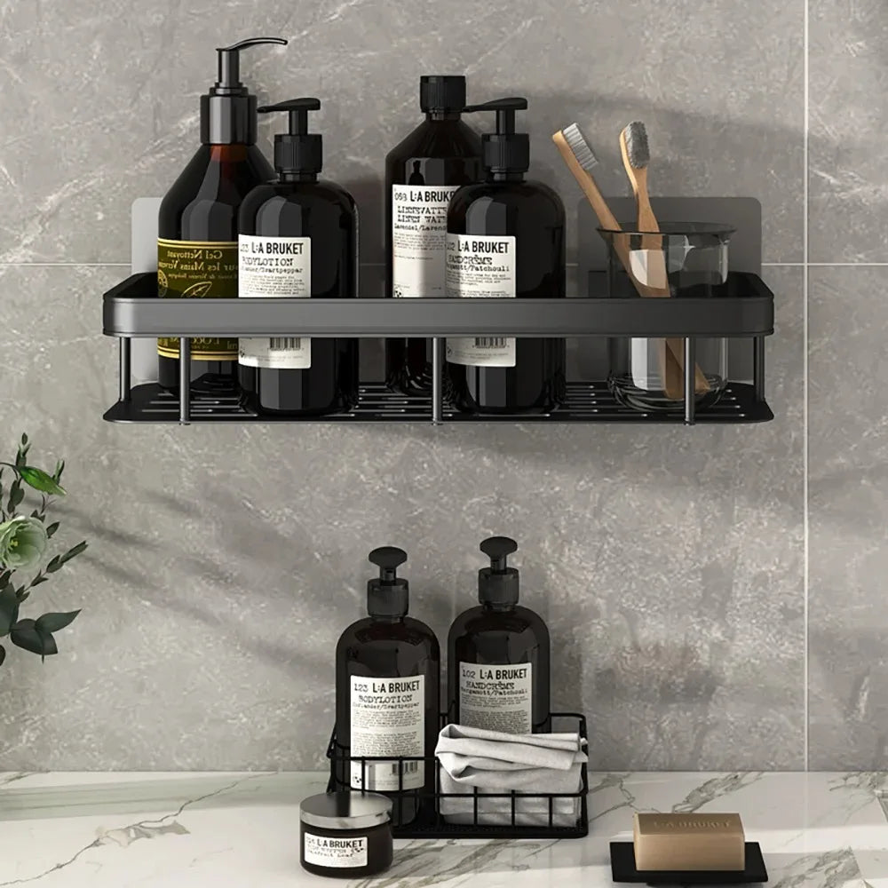 Wall Hanging Corner Rectangular Rack Bathroom Shelf Towel Rack Shelves Wall Shower  Shampoo Rack No Drill Shelf Tripod