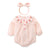 Infant Baby Girls Jumpsuit+Hat Embroidery Lace Stitching Cotton Long Sleeve Toddler Baby Girl Romper Spring Autumn Baby Clothes