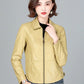 New Women Sheepskin Jacket Spring Autumn 2025 Fashion Casual Long Sleeve Short Zipper Leather Coat Loose Split Leather Outerwear