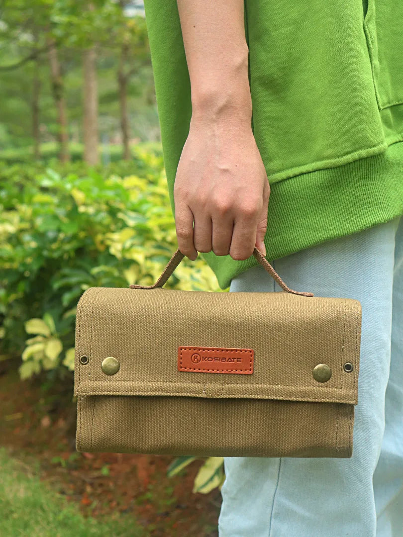 Portable Camping Seasoning Spices Bottle Tableware Leather Storage Bag Portable Kit For BBQ Picnic Kitchen