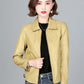 New Women Sheepskin Jacket Spring Autumn 2025 Fashion Casual Long Sleeve Short Zipper Leather Coat Loose Split Leather Outerwear