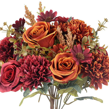 1PC Artificial Flowers Cheap New Year's Decoration Wedding Garden Peony Arch Christmas Home Fake Silk Rose Hydrangeas Vase for