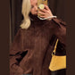 Stand Collar Long Sleeve Zipper Coat Women Elegant Pocket Ruched Loose Fitting Bomber Jacket Fashionable Ladies Autumn Outerwear