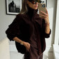 TRAFZA Women Autumn Casual Loose Coats Female Fashion High Collar Zipper Side Pocket Design Jackets Solid Street Style Coats