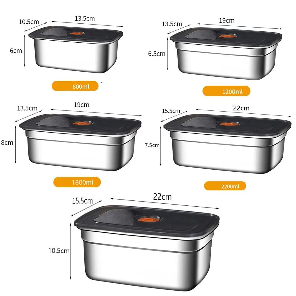 Stainless Steel Camping Lunch Box Leak-proof Sealed Bento Box Microwave Suitable Large Capacity Refrigerator Freezer Storage Box