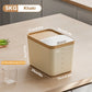 10KG Rice Container Rice Storage Box Pet Food Container Sealed Cereal Dispenser with Buckle Insect Proof Grain Kitchen Organizer