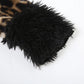 Cutenew Feather Patchwork Printed Women Coats Fashion Sexy Buckle Warmth Crop Jackets Female Fashion Winter Attractive Outerwear