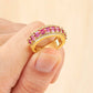 Nidin Light Luxury Cubic Zirconia Open Adjustable Rings For Women Fashion 5 Colors Gold Plated Finger Statement  Jewelry Gift