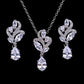 LXOEN Marquise Cut Flower Zirconia Crystal Long Drop Earrings for Women Shiny Leaf CZ Stone Bridal Wedding Jewelry