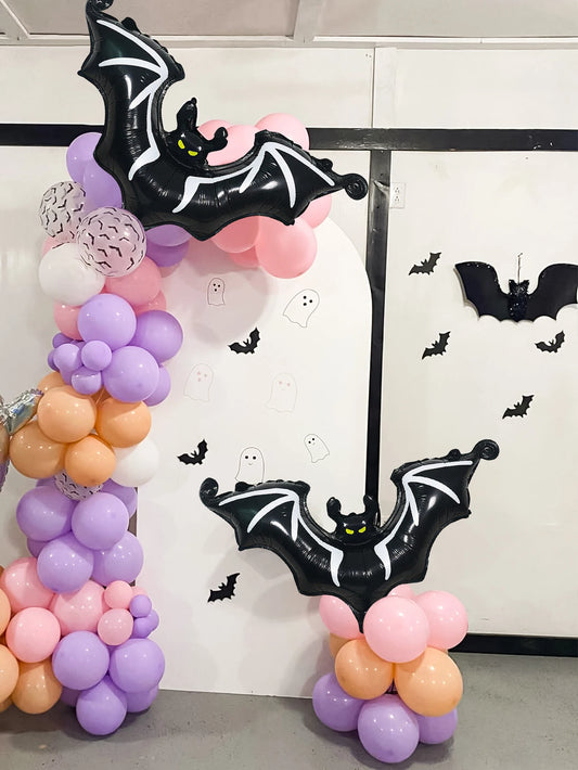 Halloween black bat foil balloons Halloween party supplies bat theme hanging bat decoration horror element atmosphere decoration