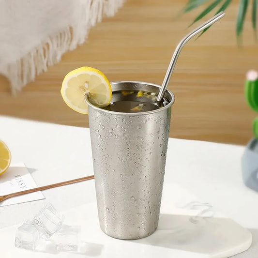 Single-layer Stainless Steel Outdoor Camping Beer Cups Large-capacity Water Cups Curling Cups Milk Tea Coffee Cups