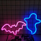 Halloween Bat Spirit LED Neon Wall Decor for Party Gift - Terrifying Atmosphere - USB or Battery Powered