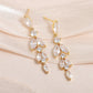 ZAKOL 2023 New Shiny Marquise Leaf Zircon Bridal Earrings AAA Cubic Zirconia Charming Design Drop Earring for Women Wedding