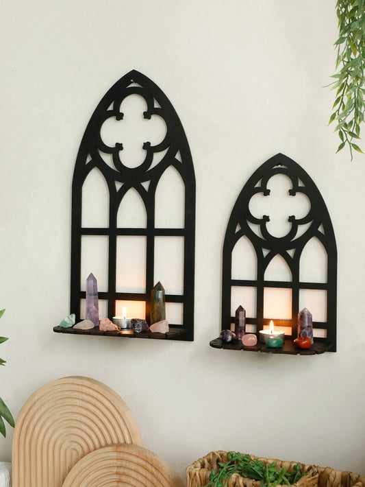 Gothic Wooden Hollow Wall Decoration Wall Decor for Vintage Cathedral Arch Frame Goth Room Decor Rustic Spooky Decorative Gift