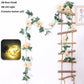 200cm Rose Artificial Flowers Vine LED String Lights For Wedding Garland Home Decor Fake Rose Rattan Hanging Wall Arch Ornament