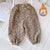 Korean Style Toddler Girls Corduroy Harem Pants 1-8Y Leopard Floral Print Autumn Winter Fleece-Lined or Thin Casual Pants