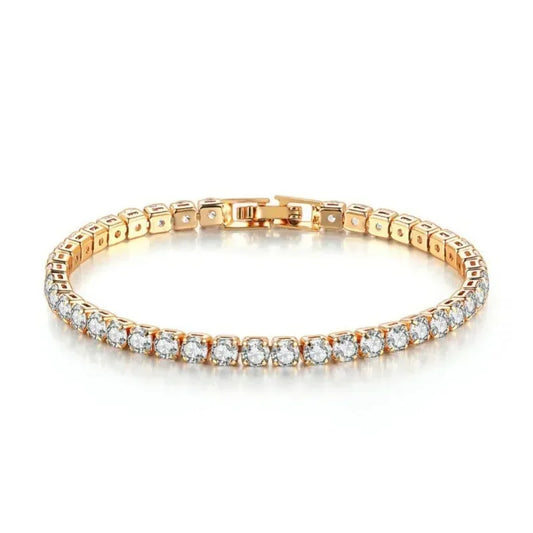 Luxury Hiphop Iced Out  4mm Cubic Zirconia Crystal Tennis Bracelets For Women Men Gold Color Silver Color Bracelet Chain Jewelry
