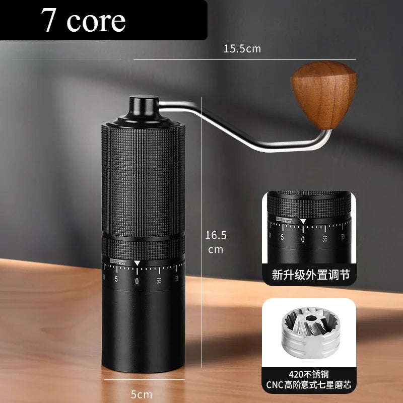 Manual Coffee Grinder External  Adjustable Grinder Stainless Steel Cone Burr Hand Coffee Mill Travel Camping Kitchen Office Use