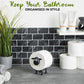 Sheep Toilet Paper Stand, Adorable Resin, Sheep Fabric Box, Stackable for Home, Bathroom, Vanity, Night Stand