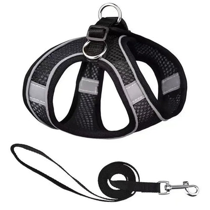 Pet dog Harness Leash Set for Small Dogs Adjustable Puppy Harness Vest French Bulldog Chihuahua dog harness and leash set  puppy