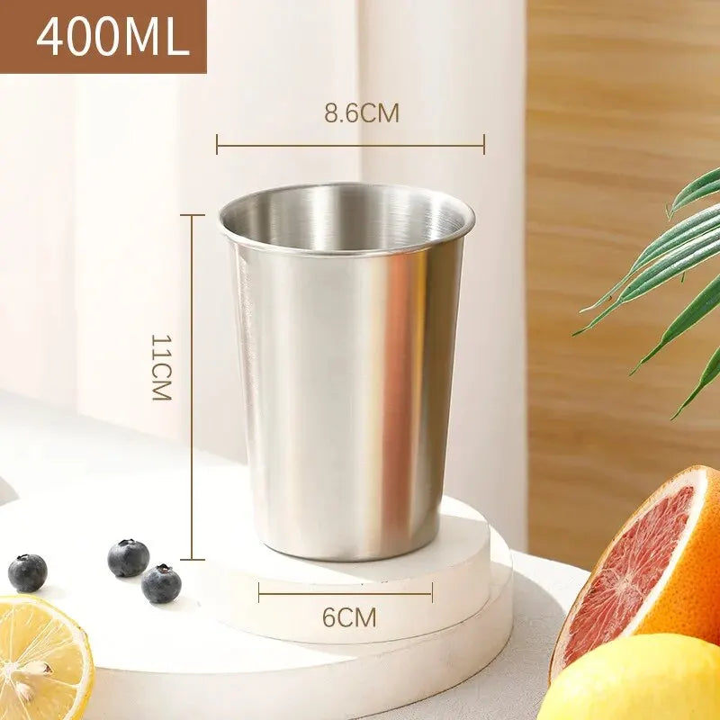 Single-layer Stainless Steel Outdoor Camping Beer Cups Large-capacity Water Cups Curling Cups Milk Tea Coffee Cups