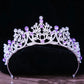 DIEZI Baroque Princess Queen Bridal Crown Purple Crystal Tiara For Women Wedding Vintage Crown Hair Dress Accessories Jewelry