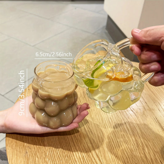 1PC Grape shaped Glass Cup Coffee Milk Juice Cup Suitable for Afternoon Tea Photography Festival Gifts