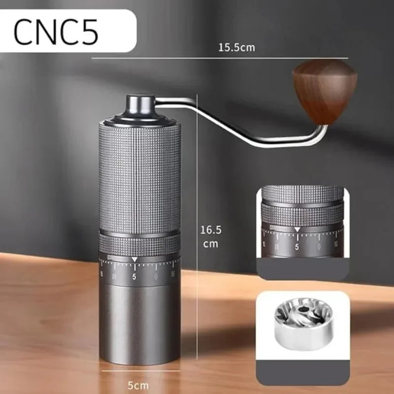 Manual Coffee Grinder External  Adjustable Grinder Stainless Steel Cone Burr Hand Coffee Mill Travel Camping Kitchen Office Use