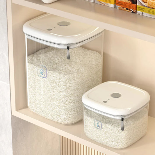 Seal Rice Bucket Vacuum Rice Buckets Cat Food Bucket Pet Food Storage Bucket Dust-proof Grain Jar Glass Jar Home Storage Box