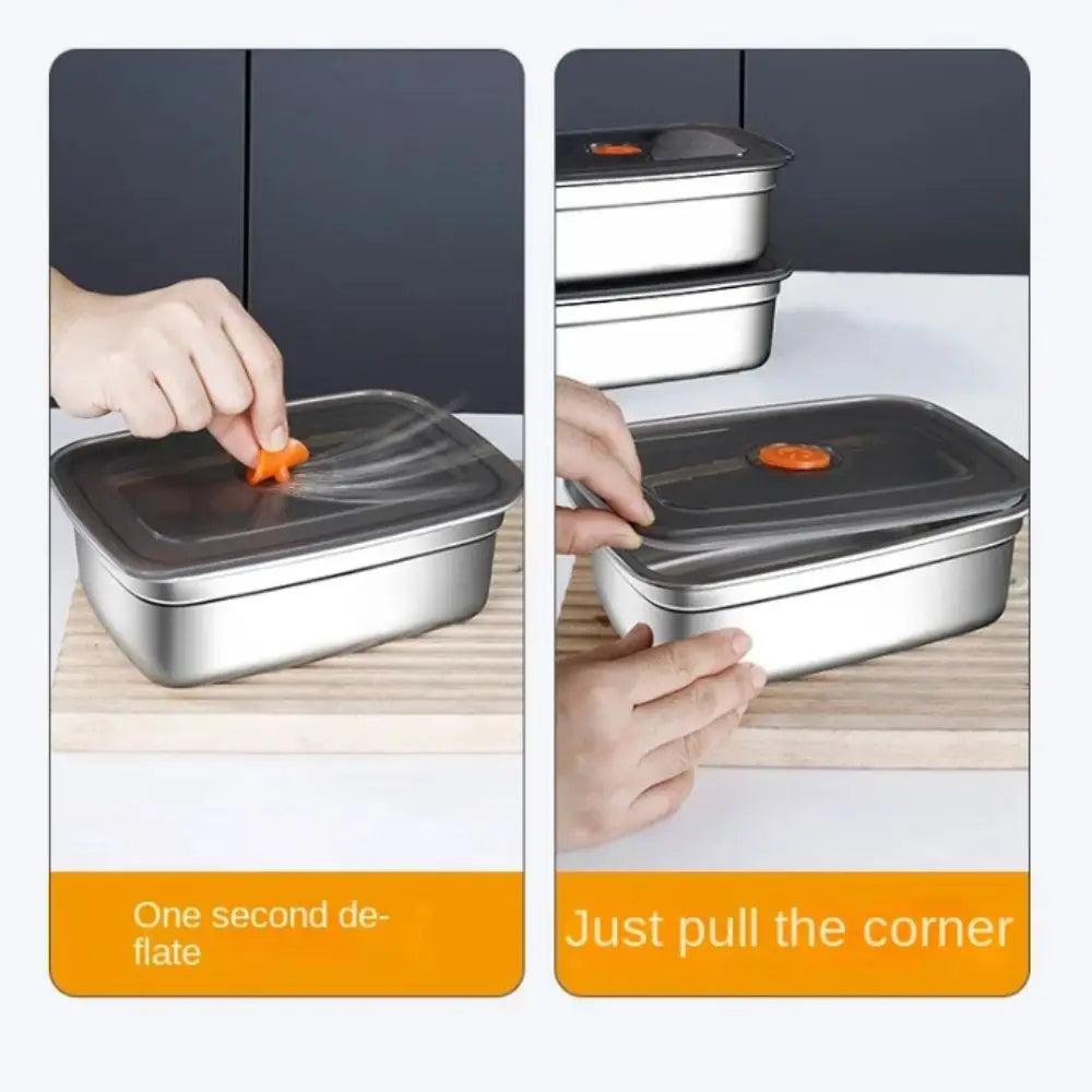 Stainless Steel Camping Lunch Box Leak-proof Sealed Bento Box Microwave Suitable Large Capacity Refrigerator Freezer Storage Box