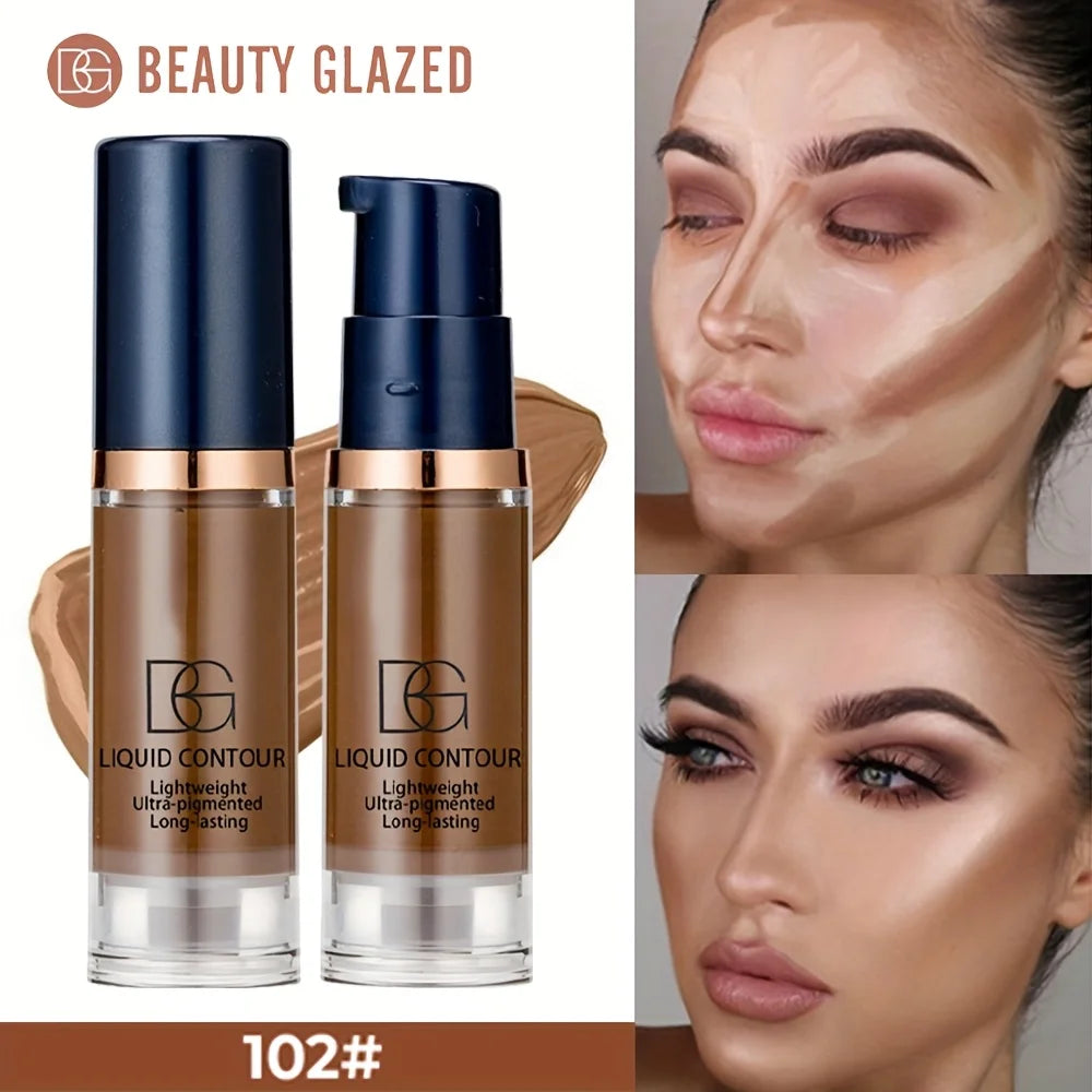 2 Colors Liquid Contour Cream, Long-Lasting Matte Effect, Silky And Waterproof Texture, Matte Effect, Face Bronzer, Face Makeu