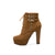 Fashion Women's Ankle Boots High Heeled Platform Short Boot Female Buckle Flock Zipper Gray Ladies Party Shoes Large Size 50