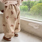 Winter Boys and girls cartoon bears inner fleece sweatpants Children thicken warm loose Trousers