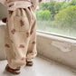 Winter Boys and girls cartoon bears inner fleece sweatpants Children thicken warm loose Trousers