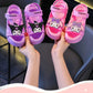 Sandals Girls Anime Kuromi Open Peep Toe Shoes Girly Summer Cute Cartoon Babys Purple Pink Slipper Kid Size 21-36