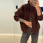 Stand Collar Long Sleeve Zipper Coat Women Elegant Pocket Ruched Loose Fitting Bomber Jacket Fashionable Ladies Autumn Outerwear
