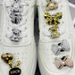2PCS Bling Rhinestone Bear Shoelace Charms ABS Heart Bowtie Shoe Lace Decorations Accessories DIY Golden Shoe Clips Fit Sneakers