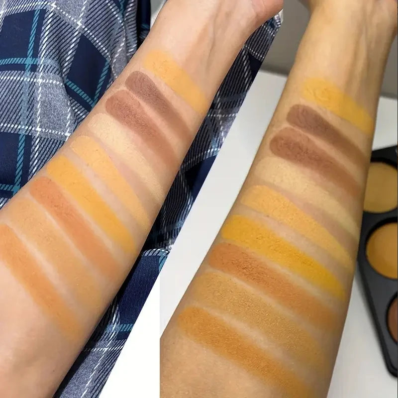 9-farbiger wasserfester Kontur-Concealer, matte Palette, pinselfrei, mittlere bis dunkle Farbtöne, 3D-Sculpting, Ölkontrolle, lang anhaltender Halt