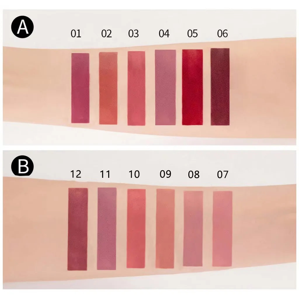 6 Color Matte Lip Gloss Set Lustrous Effect Moisturizing And Nourishing Long Lasting Easy To Apply Lip Makeup