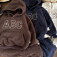 Children's Fleece Suits Insulated Baby Boy Winter Clothes Sets Letters Pullover Hoodie Sweater Top Pants Outfit Girl Tracksuit