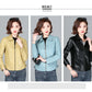 New Women Sheepskin Jacket Spring Autumn 2025 Fashion Casual Long Sleeve Short Zipper Leather Coat Loose Split Leather Outerwear
