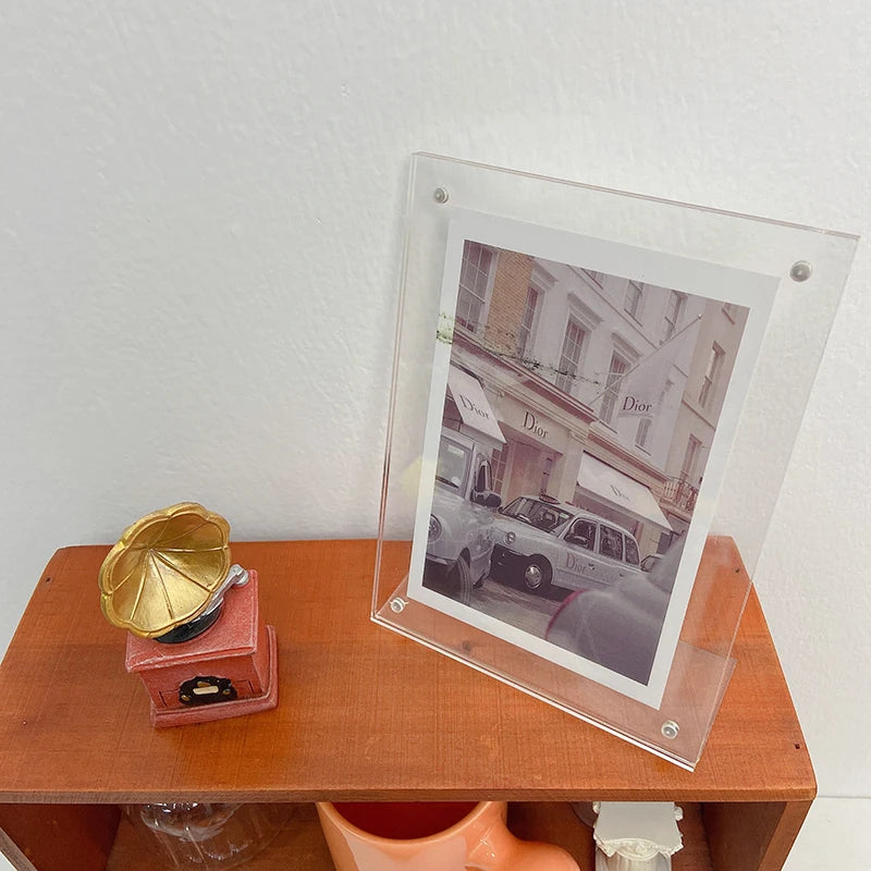 Transparent Acrylic Frames Photos Picture Frame Magnetic Double Sided Photo Frame Kpop Photocard Holder Album Poster Tag Display