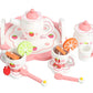 Wooden Afternoon Tea Set Toy Pretend Play Food Learning Role Play Game Early Educational Toys for Toddlers Girls Boys Kids Gifts