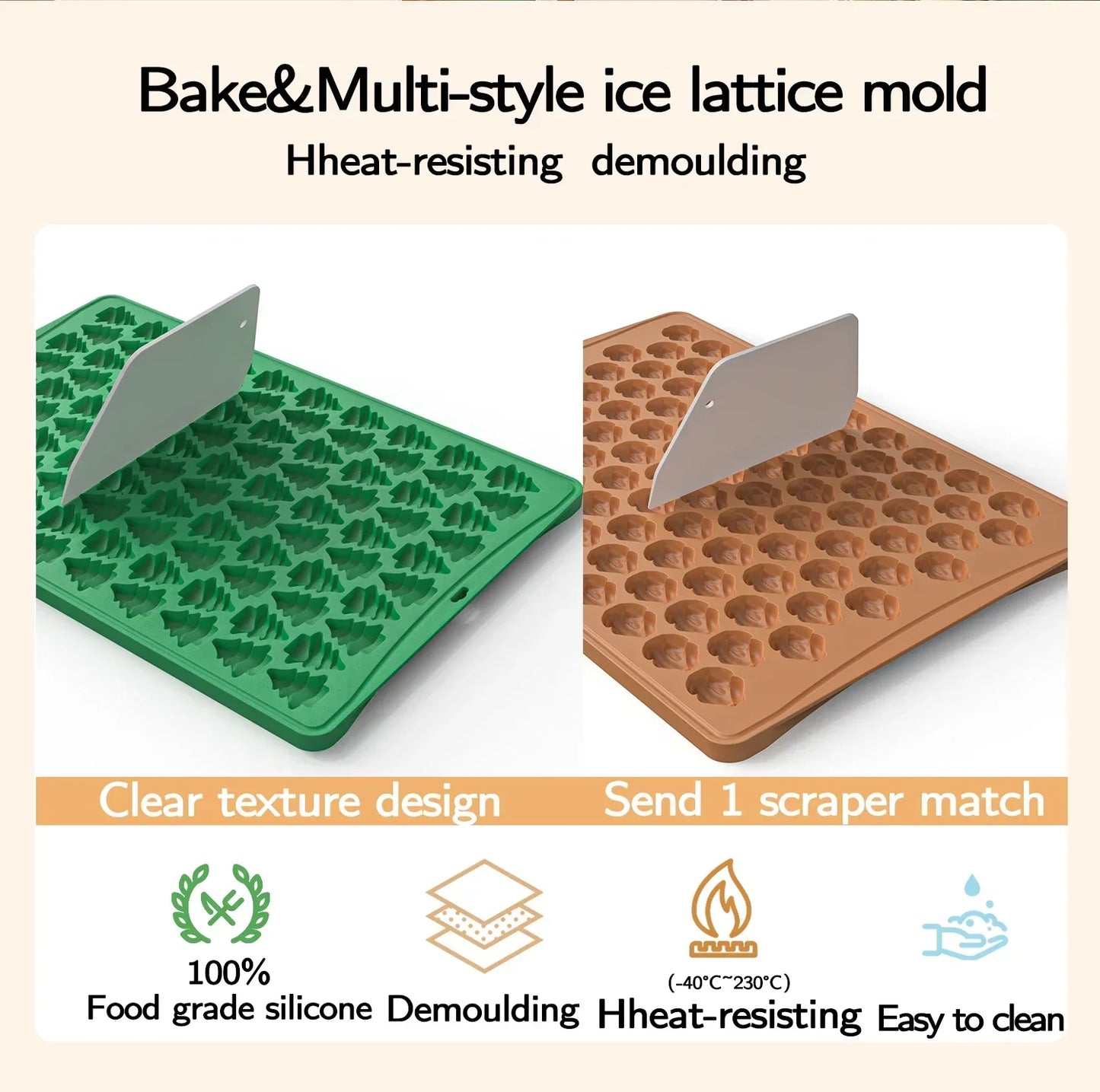 Creative Gingerbread Man Biscuit Mold 100 Hole Silicone Baking Biscuit Mold Mini Pet Dog Snack Biscuit DIY Chocolate Mold