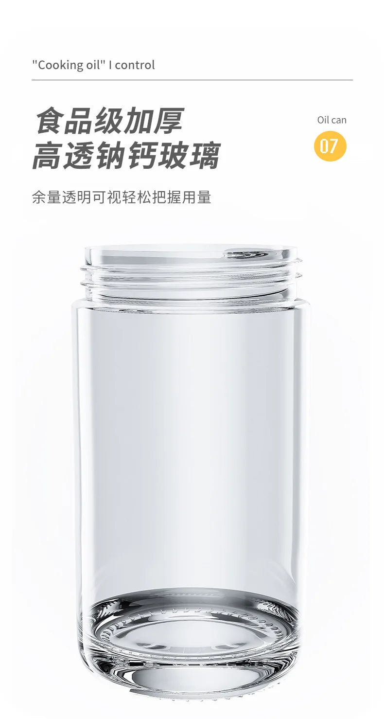 550mL Oil Empty Bottle Pourer Glass Bottles Automatic Opening and Closing Kitchen Cooking Oil Dispenser Cruet for Camping BBQ