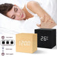 Wooden Digital Alarm Clock with Temperature Sound Control Electronic Clocks Desktop USB/AAA Powered Desperadoe LED Bedside ClocK