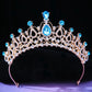 DIEZI Baroque Princess Queen Bridal Crown Purple Crystal Tiara For Women Wedding Vintage Crown Hair Dress Accessories Jewelry