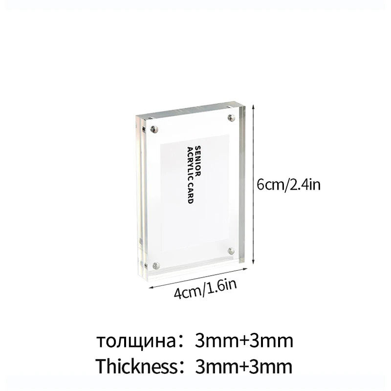 Transparent Acrylic Frames Photos Picture Frame Magnetic Double Sided Photo Frame Kpop Photocard Holder Album Poster Tag Display